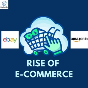 Blue Illustrative E Commerce Online Shop Logo