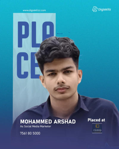 Arshad — DigiSkillz digital marketing graduate placed from Kottakkal