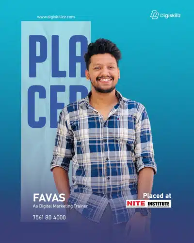 Favaz — DigiSkillz digital marketing graduate placed from Kottakkal