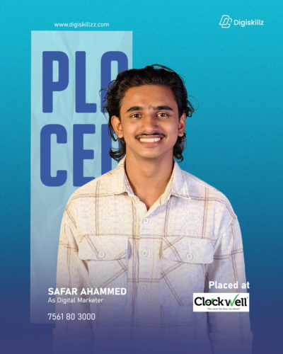 Safar — DigiSkillz digital marketing graduate placed from Manjeri